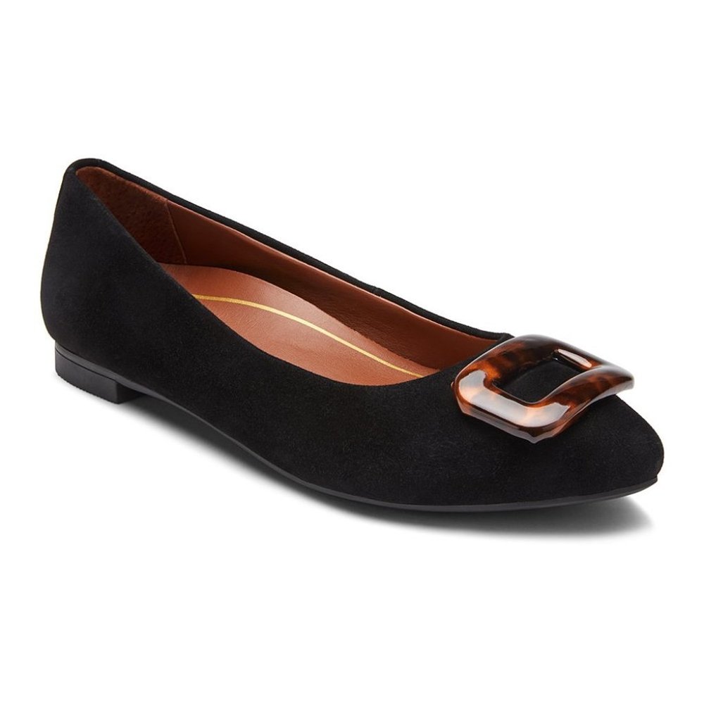 NEW IN BOX! Rare Vionic Black Amanda Suede Flats